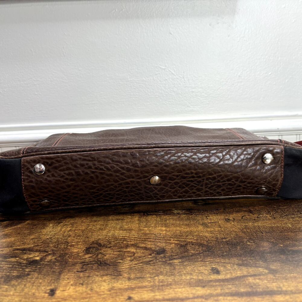 Tusk Computer Brief Messenger Bag Leather Padded Adjustable Strap FLAW READ - Picture 9 of 16